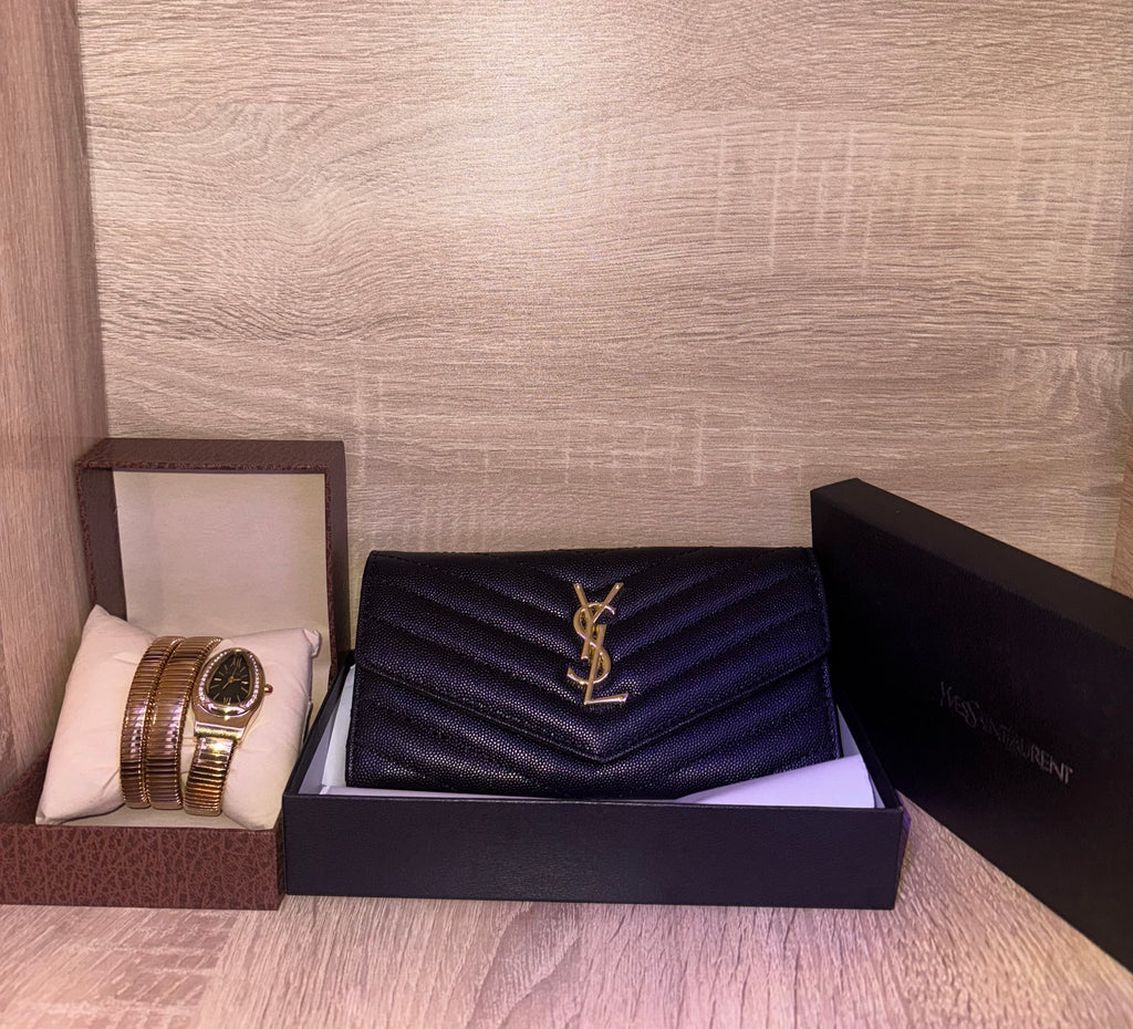 PACK BVLGARI + PORTE FEUILLE YSL NOIR