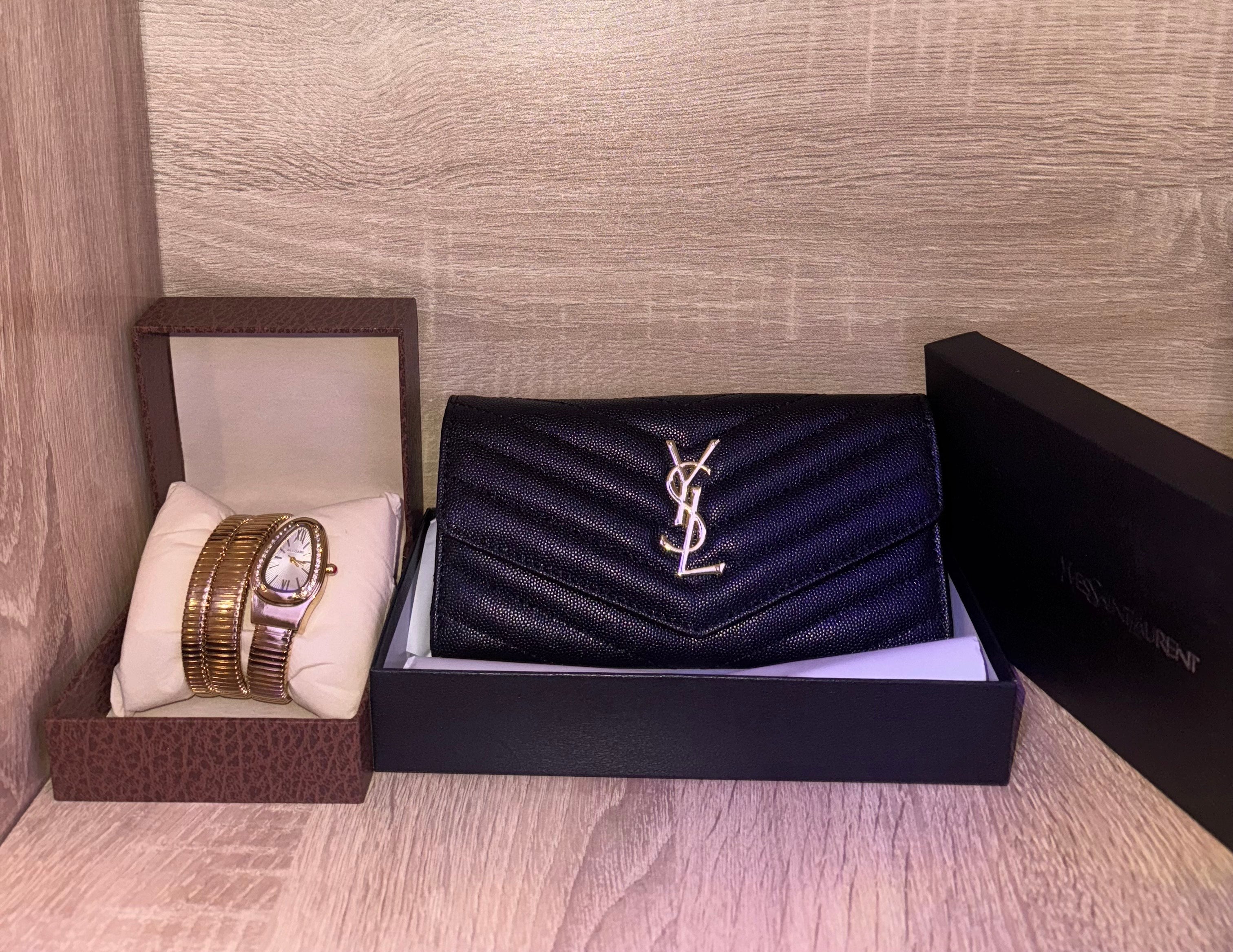 PACK BVLGARI + PORTE FEUILLE YSL NOIR