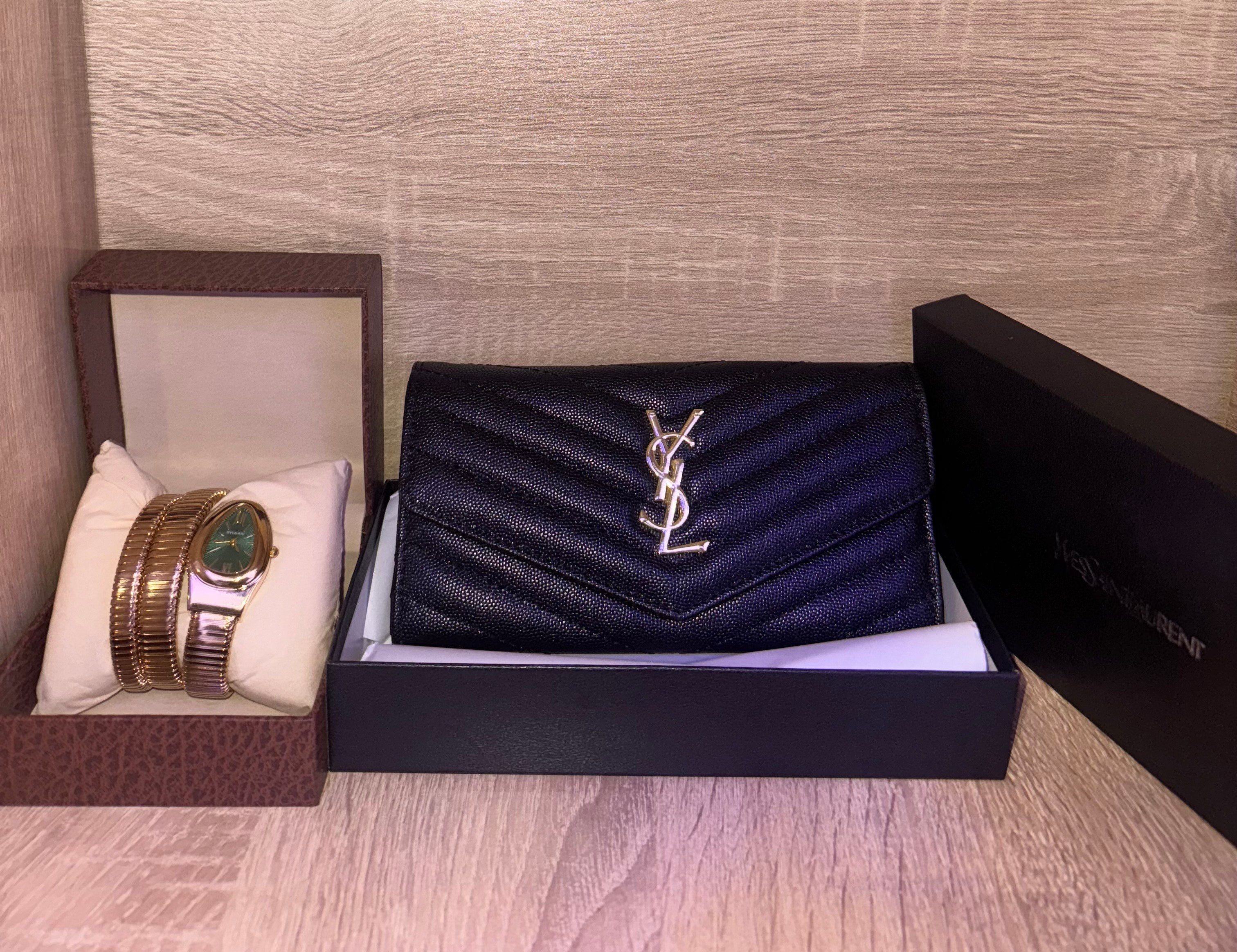 PACK BVLGARI + PORTE FEUILLE YSL NOIR