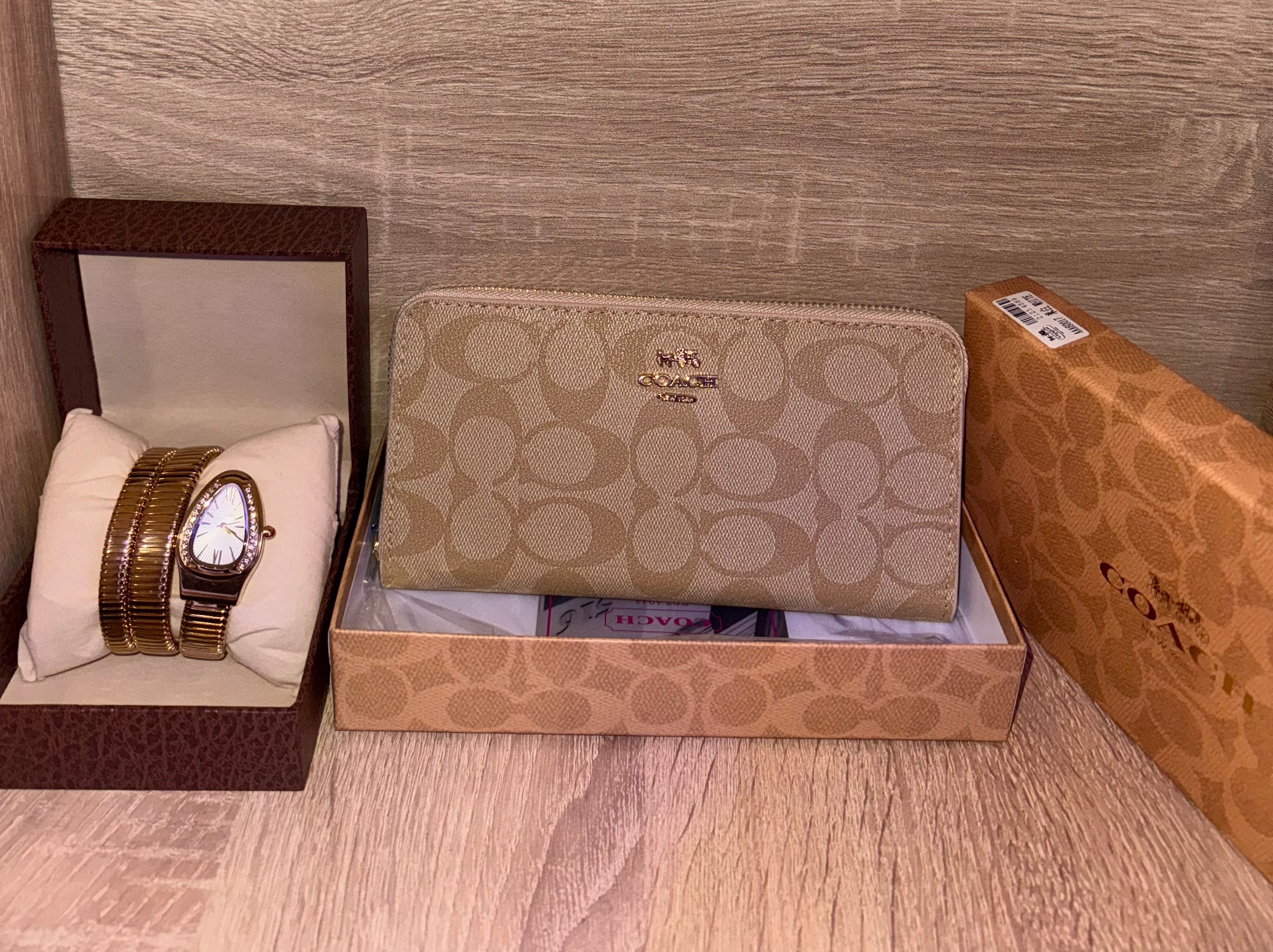 PACK BVLGARI + PORTE FEUILLE COACH BEIGE